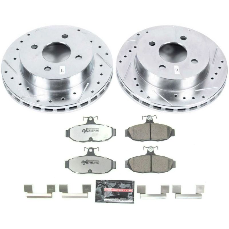 Power Stop 1993 Ford Mustang Rear Z26 Street Warrior Brake Kit PowerStop Brake Kits - Performance D&S
