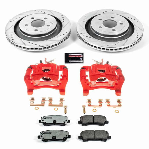 Power Stop 15-19 Ford Mustang Rear Z26 Street Warrior Brake Kit w/Calipers PowerStop Brake Kits - Performance D&S