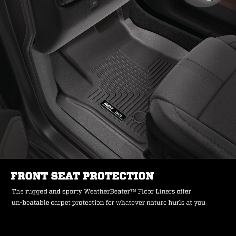Husky Liners 99-07 Ford F-250 Super Duty Crew Cab WeatherBeater Front Floor Liners (Black) Husky Liners Floor Mats - Rubber