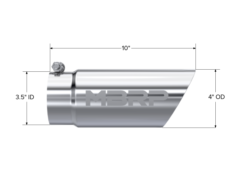 MBRP Universal Tip 3in O.D. Dual Wall Angled 4 inlet 10 length MBRP Steel Tubing