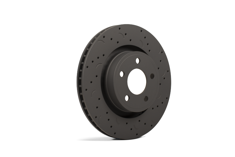 Hawk Talon 2009 Cadillac CTS V Brembo Caliper Drilled and Slotted Rear Brake Rotor Set Hawk Performance Brake Rotors - Slot & Drilled
