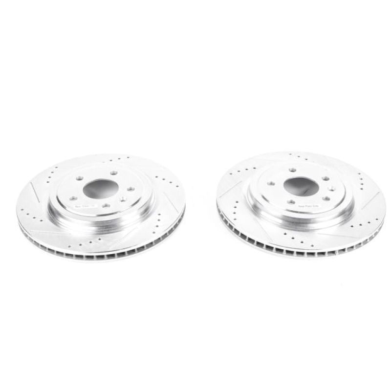 Power Stop 14-19 Chevrolet Corvette Rear Evolution Drilled & Slotted Rotors - Pair PowerStop Brake Rotors - Slot & Drilled