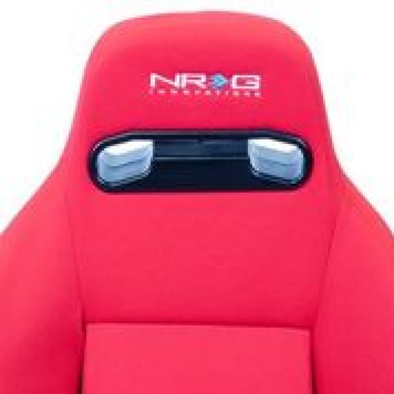 NRG Sport Seats (Pair) Type-R Cloth w/NRG Logo - Red w/Red Stitch NRG Reclineable Seats