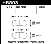Hawk 16-17 Ford Mustang Brembo Package HPS 5.0 Rear Brake Pads Hawk Performance Brake Pads - Performance