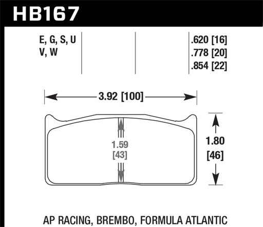 Hawk AP Racing DTC-60 Race Brake Pads Hawk Performance Brake Pads - Racing