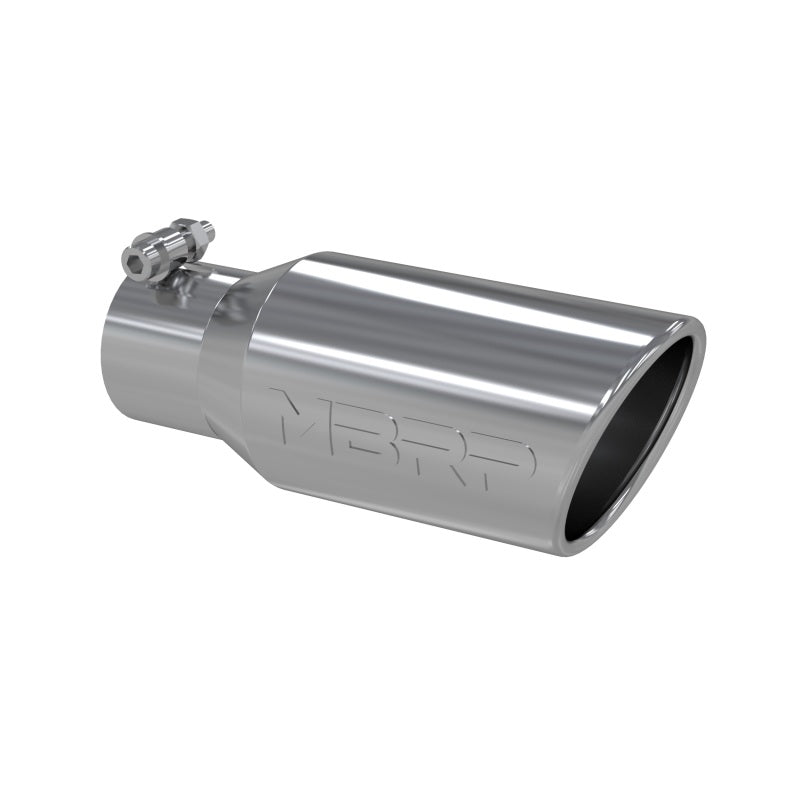 MBRP Universal Tip 4in OD 2.75in Inlet 10in Length Angled Rolled End T304 MBRP Steel Tubing