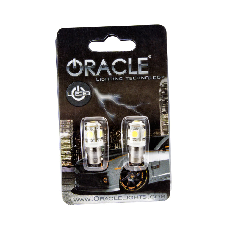 Oracle BA9S 5 LED 3 Chip Bayonet Bulbs (Pair) - White ORACLE Lighting Bulbs