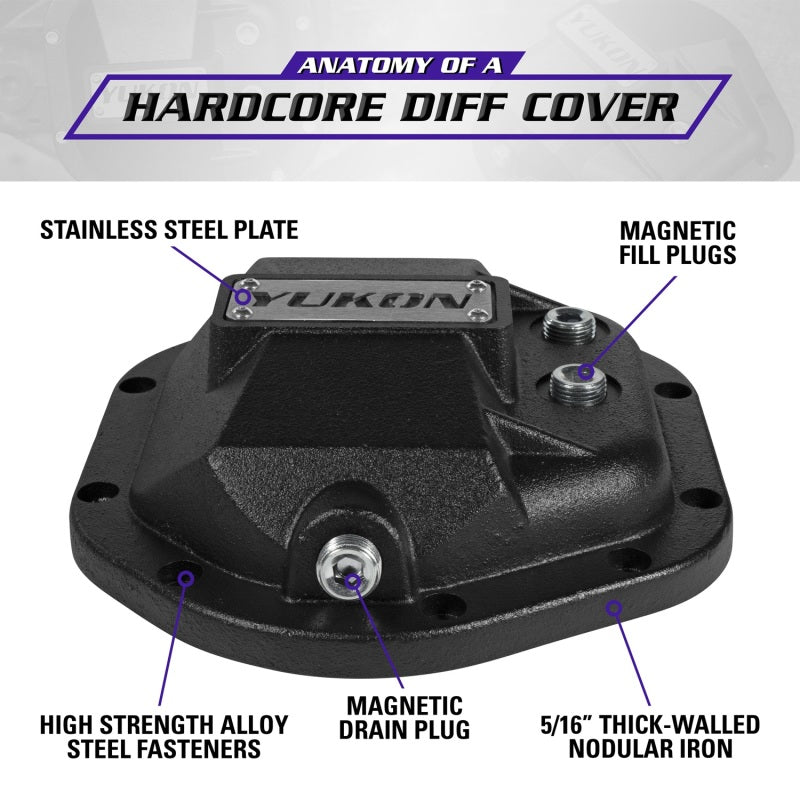 Yukon Gear Hardcore Diff Cover for Dana 44 - Nodular Iron Yukon Cover Yukon Gear & Axle Diff Covers
