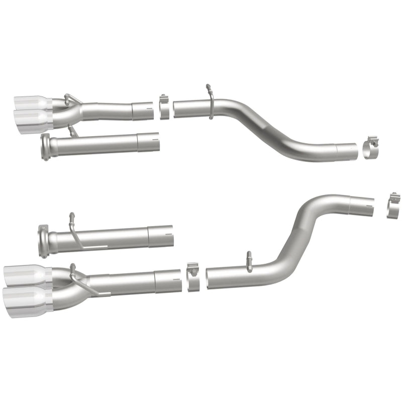 MagnaFlow Axle-Back, SS, 2.5in, Quad Split Rear 3.5in Tip 2015 Dodge Challenger R/T 5.7L