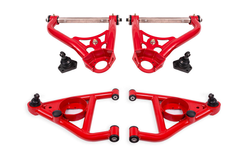 BMR 67-69 GM F-Body / 68-74 X-Body Non-Adj. Upper & Lower A-Arms (Polyurethane) - Red BMR Suspension Control Arms
