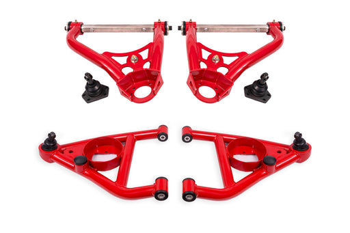 BMR 67-69 GM F-Body / 68-74 X-Body Non-Adj. Upper & Lower A-Arms (Polyurethane) - Red BMR Suspension Control Arms