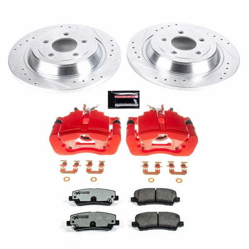 Power Stop 15-19 Ford Mustang Rear Z26 Street Warrior Brake Kit w/Calipers PowerStop Brake Kits - Performance D&S