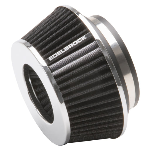 Edelbrock Air Filter Pro-Flo Series Conical 3 7In Tall Black/Chrome Edelbrock Air Filters - Universal Fit