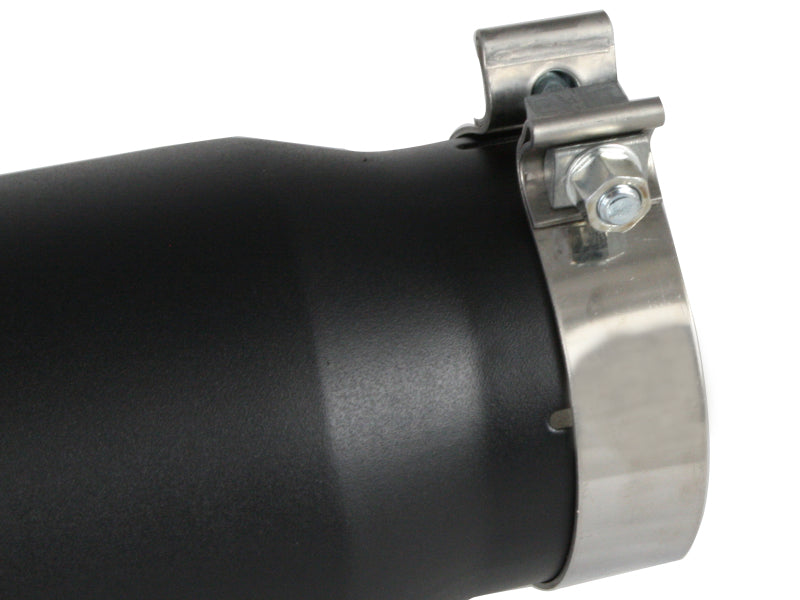 aFe Power Diesel Exhaust Tip Black- 4 in In x 5 out X 12 in Long Bolt On (Right) aFe Catback