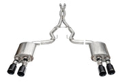Corsa 24-25 Ford Mustang Dark Horse 5.0L 3in Dual Rear Cat-Back w/Twin 4.5in Black PVD Straight Tips CORSA Performance Catback