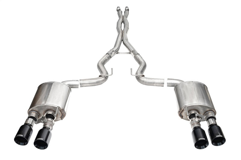 Corsa 24-25 Ford Mustang Dark Horse 5.0L 3in Dual Rear Cat-Back w/Twin 4.5in Black PVD Straight Tips CORSA Performance Catback