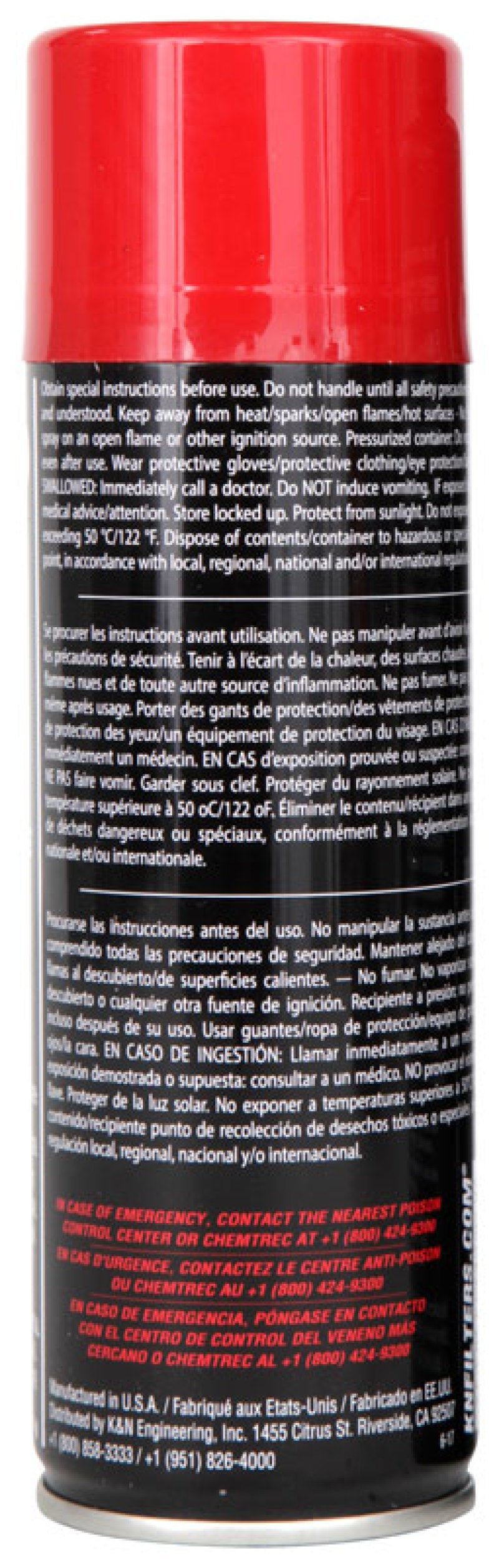 K&N 6.5 OZ Aerosol Spray Air Filter Oil K&N Engineering Recharge Kits