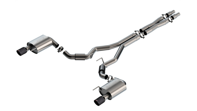 Borla 2024 Ford Mustang GT 5.0L V8 w/o Active Exhaust S-Type Cat-Back Exhaust System - Carbon Fiber Borla Catback