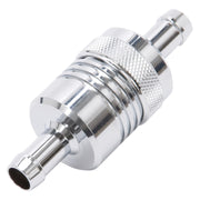 Edelbrock Fuel Filter Aluminum 3In X 01/ 1/8In 3/8In Inlet/Outlet Chrome Edelbrock Fuel Filters