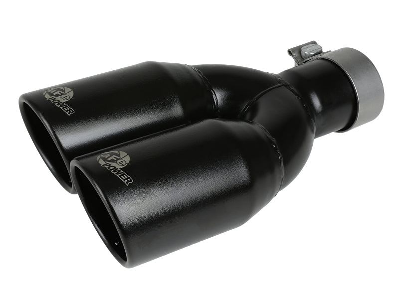 aFe MACH Force-Xp 409 Stainless Steel Clamp-on Exhaust Tip 2.5in Inlet 3.5in Outlet - Black aFe Tips