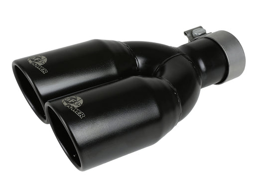 aFe MACH Force-Xp 409 Stainless Steel Clamp-on Exhaust Tip 2.5in Inlet 3.5in Outlet - Black aFe Tips