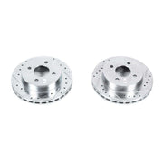 Power Stop 1993 Ford Mustang Rear Evolution Drilled & Slotted Rotors - Pair PowerStop Brake Rotors - Slot & Drilled