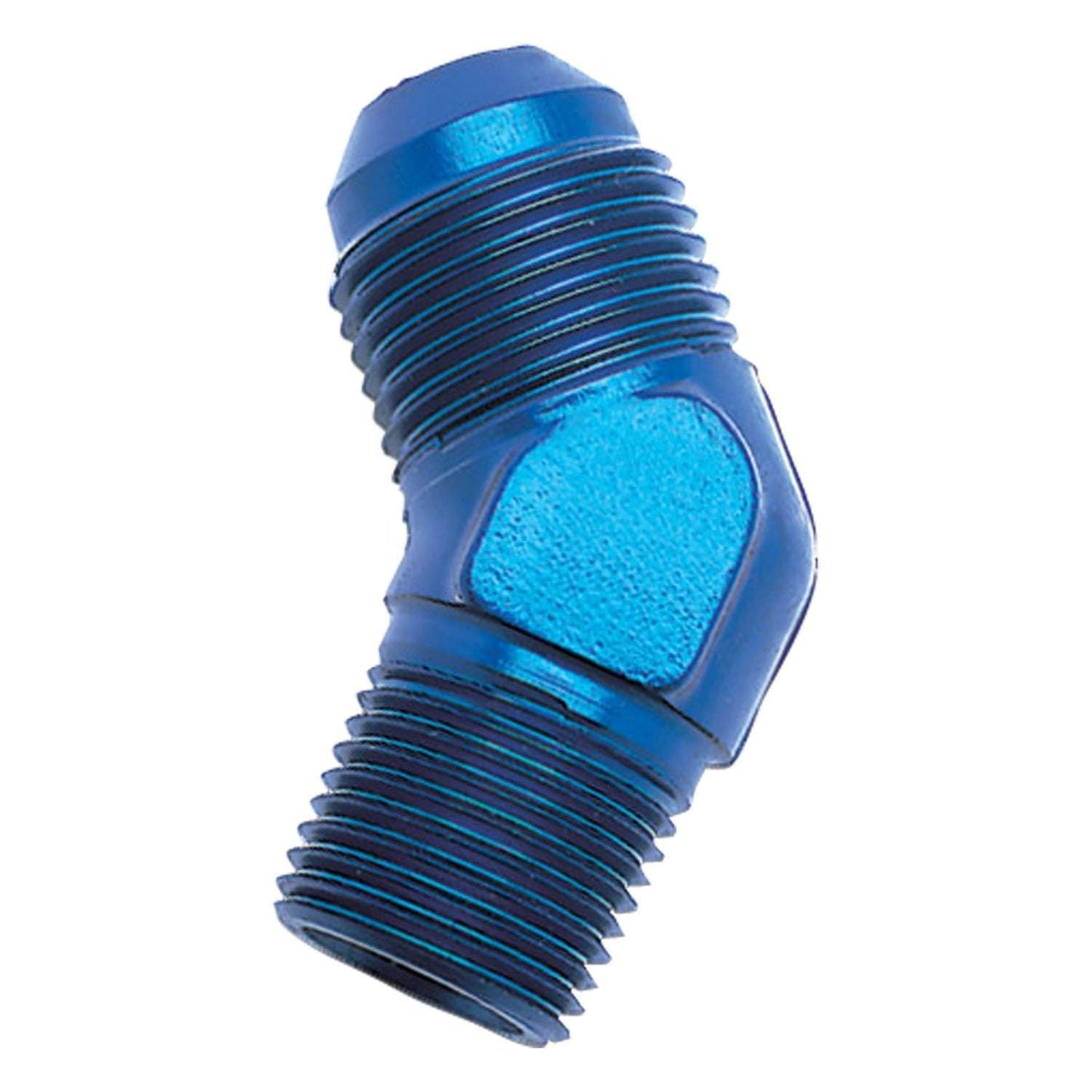 8AN 45 Degree Flare To 1/2" Pipe Adapter Fitting With Blue Finish RUSSELL Autoparts