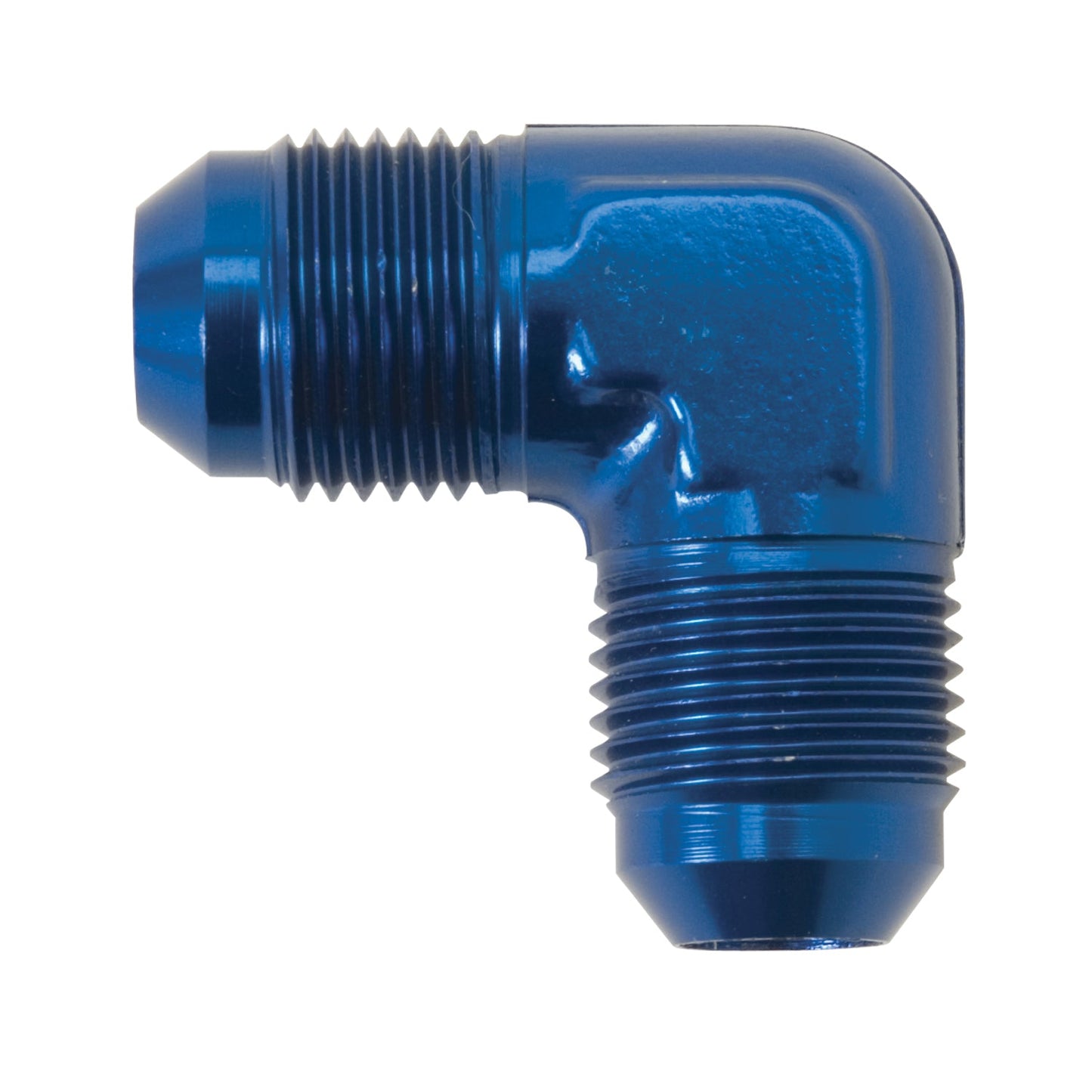 8AN 90 Degree Elbow To 8AN Flare Adapter Fitting With Blue Finish RUSSELL Autoparts