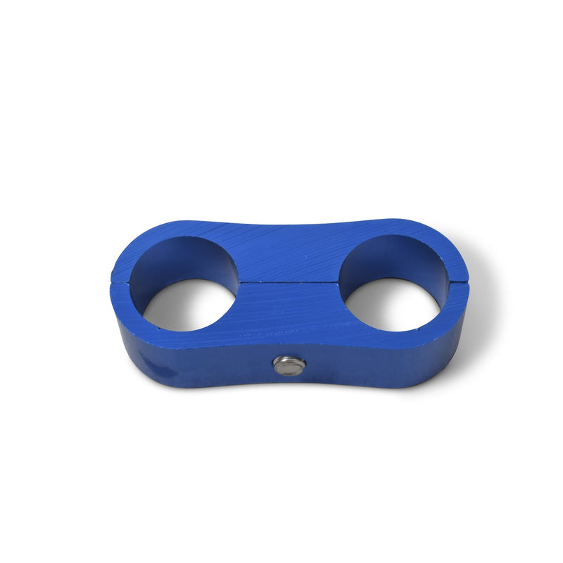 8AN Aluminum Hose Separator For Two 8AN Size Tubing With Blue Finish - Pair RUSSELL Autoparts
