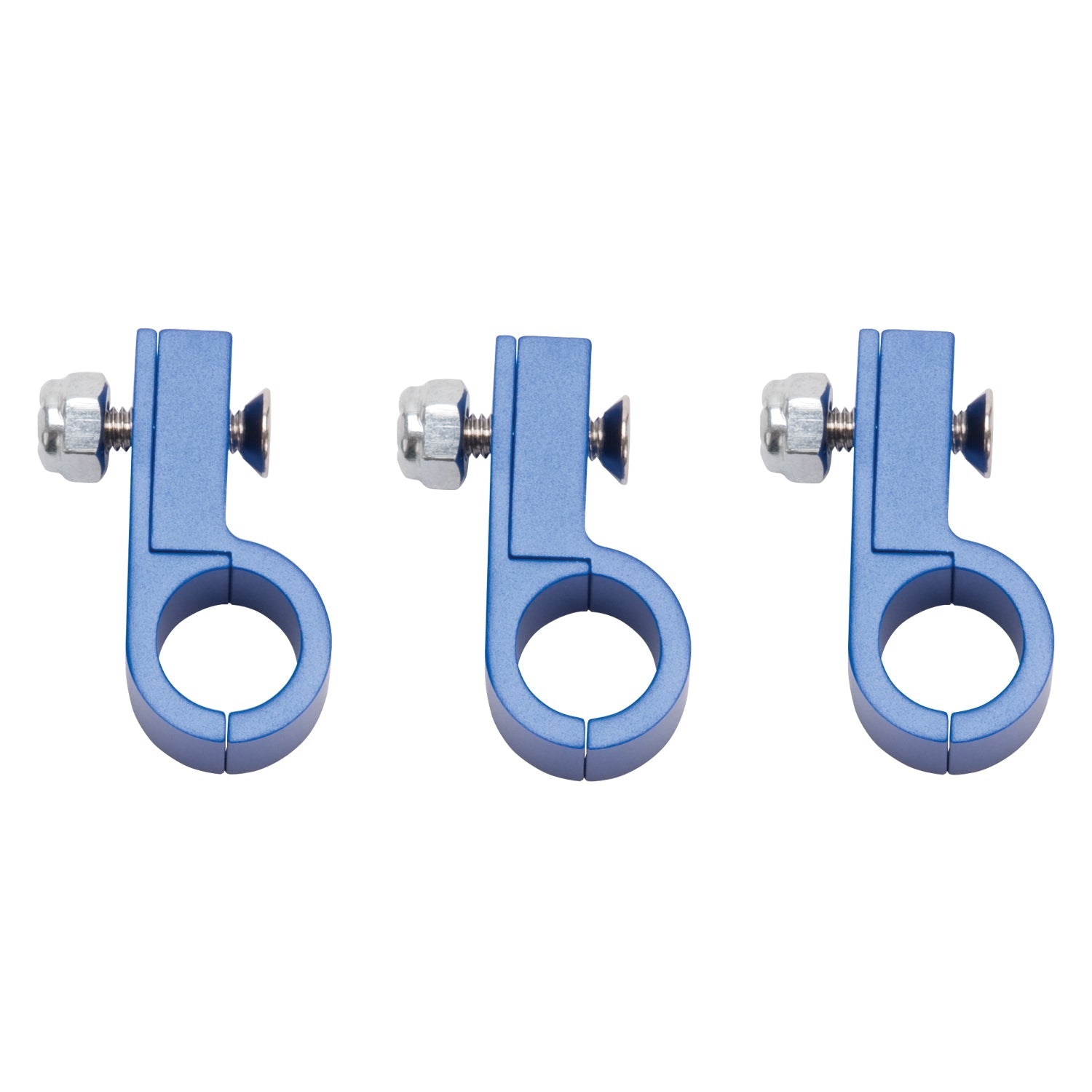 8AN Aluminum Line Clamp For 6AN Size Tubing With Blue Finish - 3 Pack