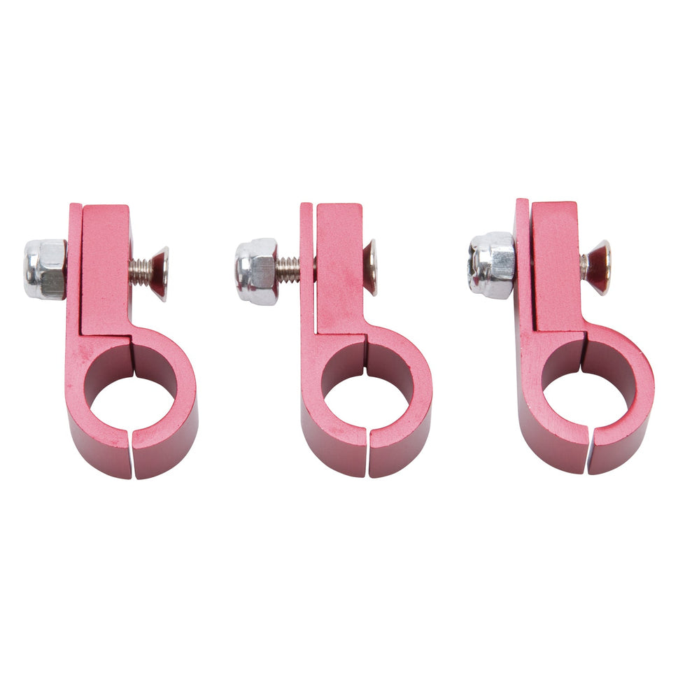 8AN Aluminum Line Clamp For 6AN Size Tubing With Red Finish - 3 Pack