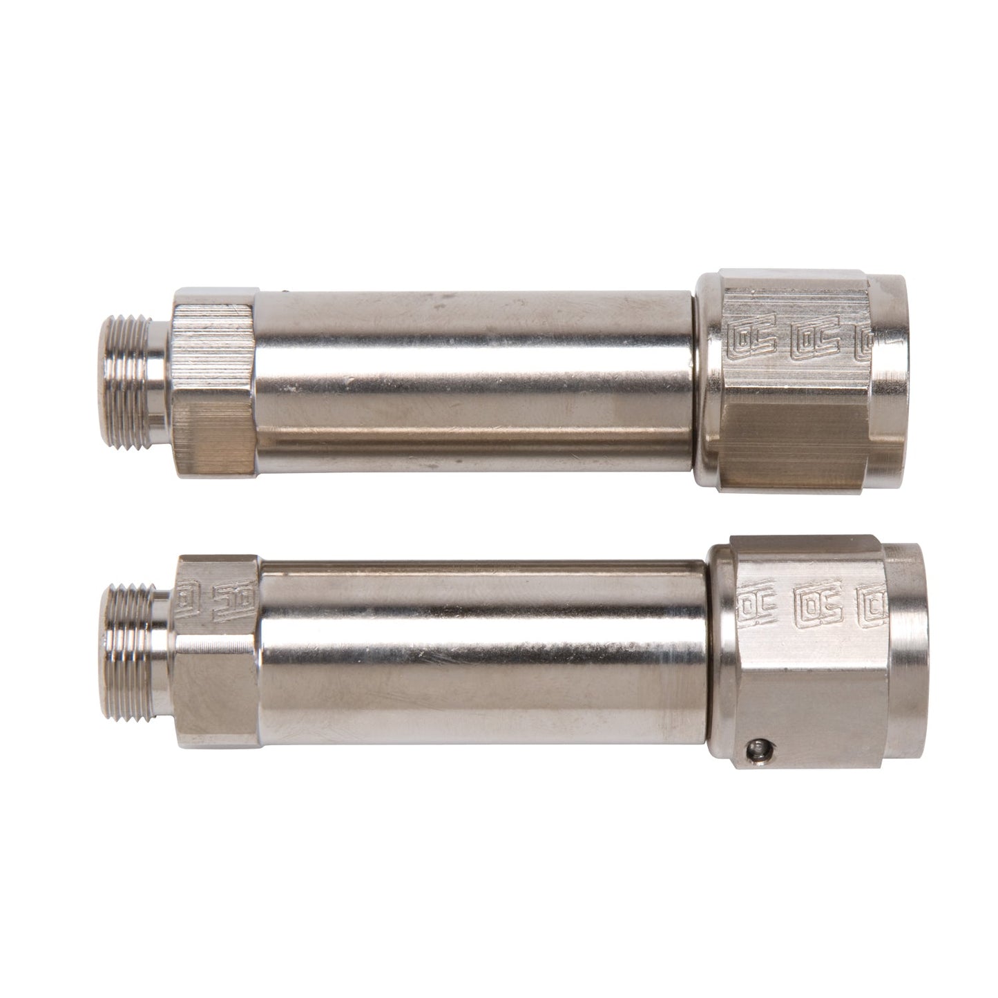 8AN Demon & BG Carb Inlet Fitting With 9/16"-24 (3-1/4") Endura Finish - Pair RUSSELL Autoparts