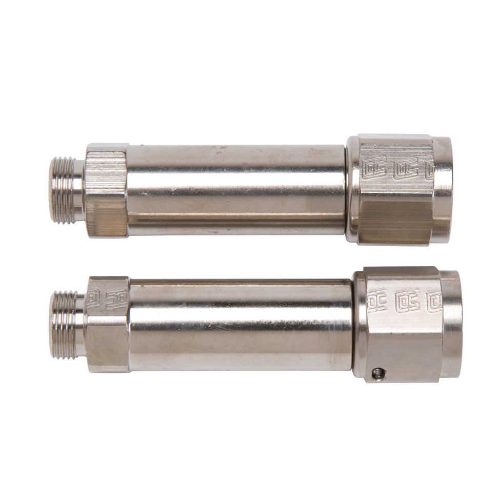 8AN Demon & BG Carb Inlet Fitting With 9/16"-24 (3-1/4") Endura Finish - Pair