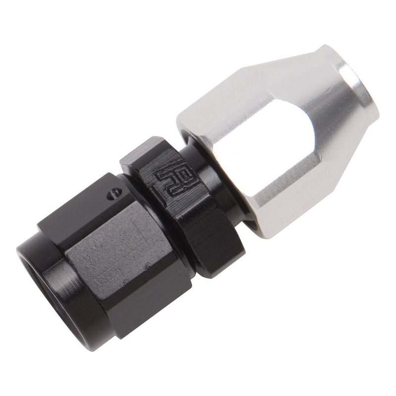 8AN Female Swivel To 1/2" Line Aluminum Fuel Line Adapter, Black/Silver Finish RUSSELL Autoparts