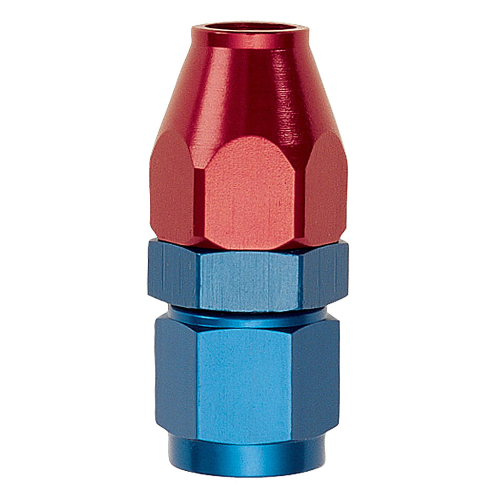 8AN Female Swivel To 1/2" Line Aluminum Fuel Line Adapter With Red/Blue Finish