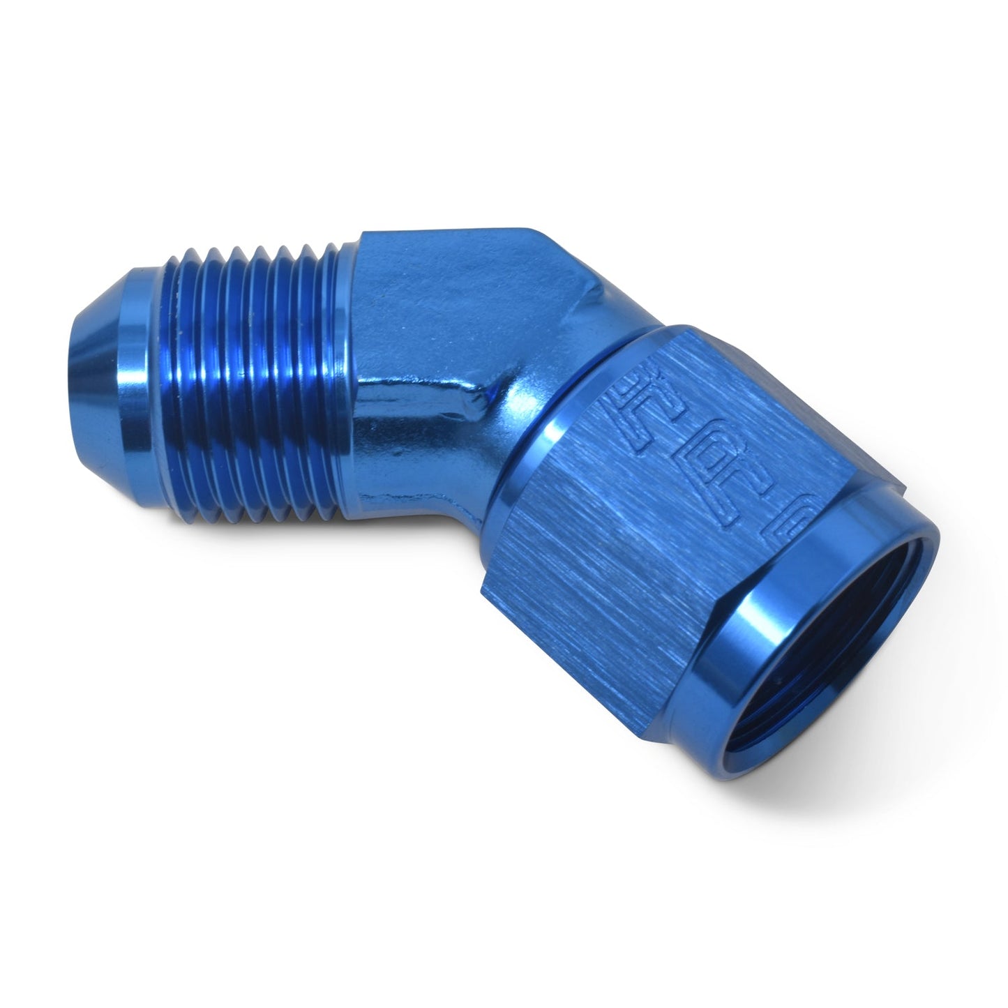 8AN Flare Female To 8AN Flare Male 45 Degree Fitting With Blue Finish RUSSELL Autoparts