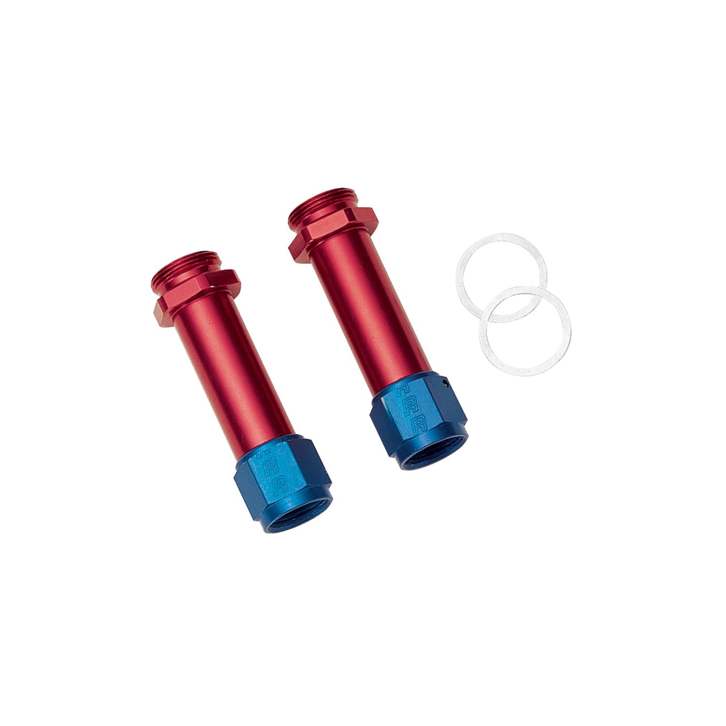 8AN Holley Dual Feed 750, Dominator 1350 Carb Inlet Fitting (3-1/4") Red - Pair RUSSELL Autoparts