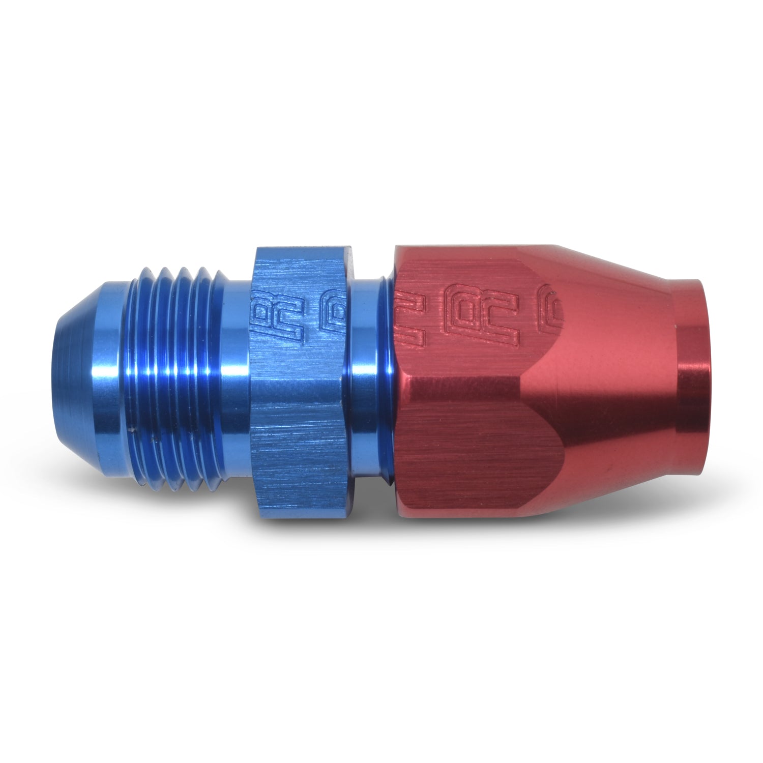 8AN Male 37 Degree To 1/2" Line Aluminum Fuel Line Adapter With Red/Blue Finish