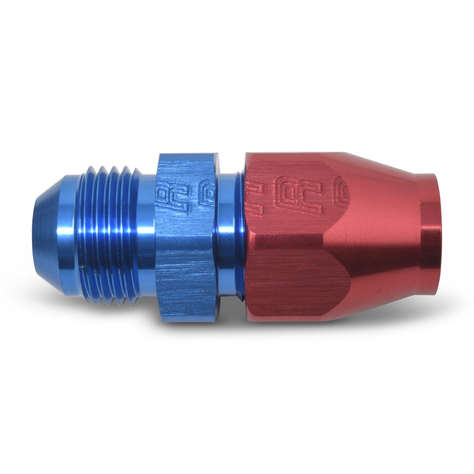 8AN Male 37 Degree To 1/2" Line Aluminum Fuel Line Adapter With Red/Blue Finish