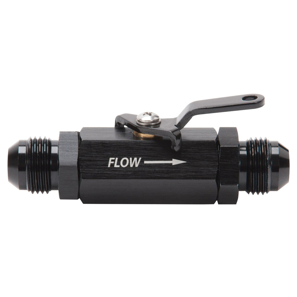 8AN Male Shut-Off Valve With Black Anodized Finish