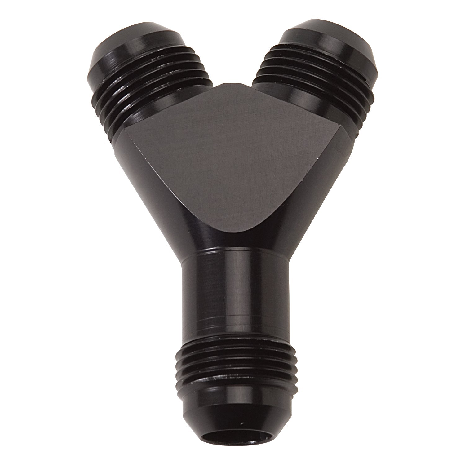 8AN Male w/ Female 1/8" NPT Side Port Flare To Flare "Y" Fitting, Black Finish