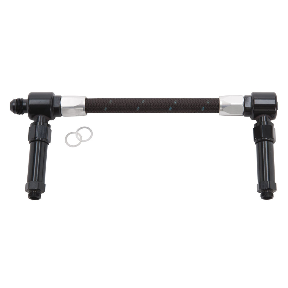 8AN ProClassic Carb Inlet Kit, Demon Carbs With Black/Silver Finish