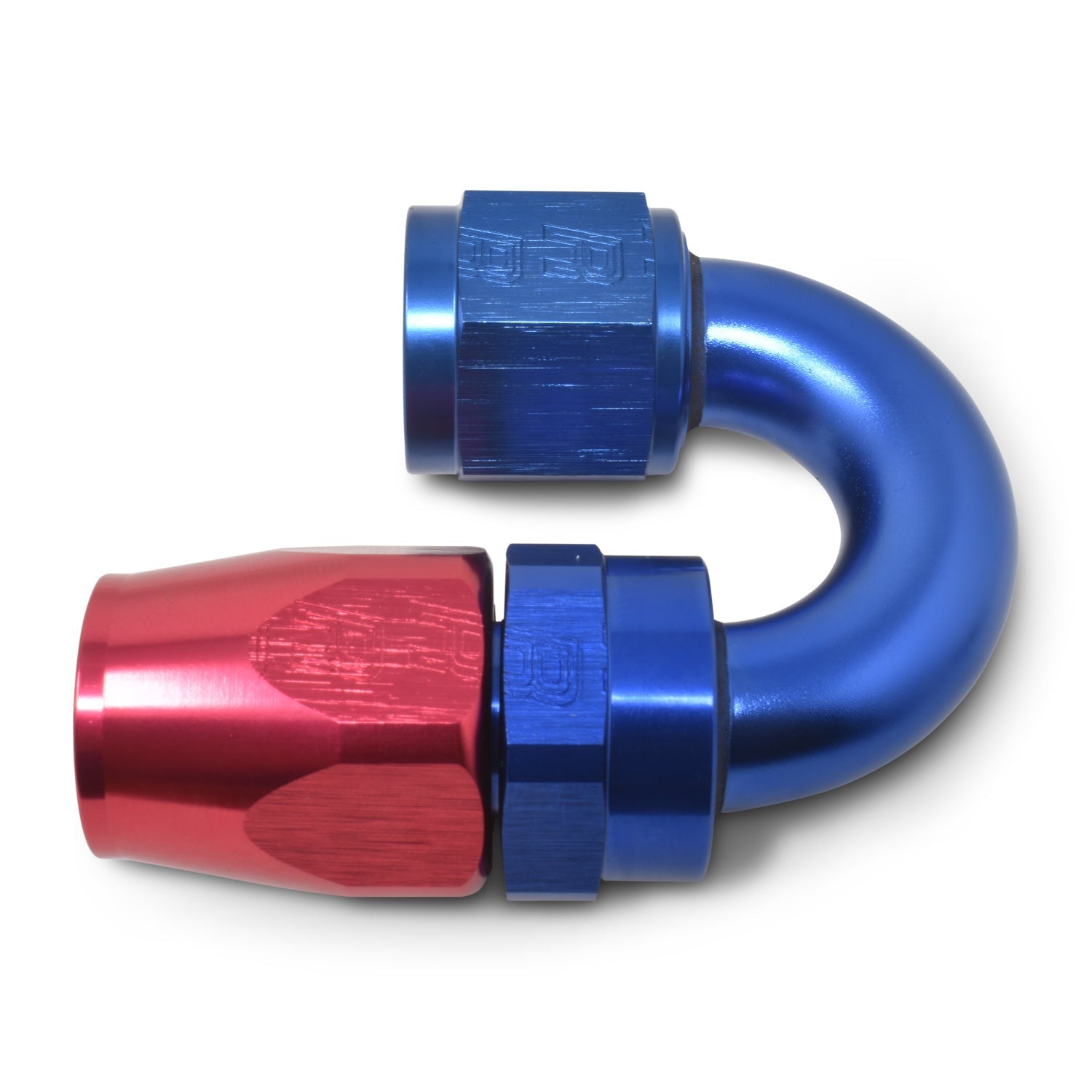 8AN ProClassic Swivel 180 Degree Tight Radius Hose End With Red/Blue Finish