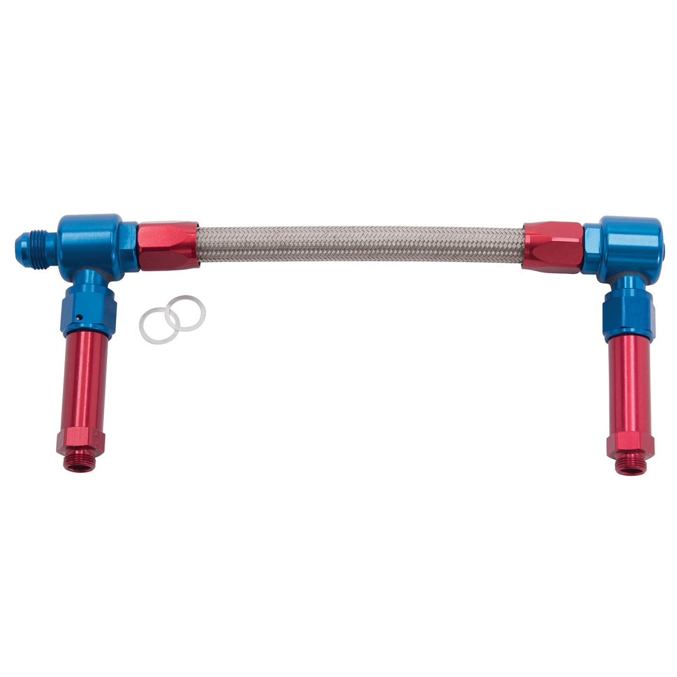 8AN ProFlex Carb Inlet Kit, Demon Carbs With Red/Blue Finish