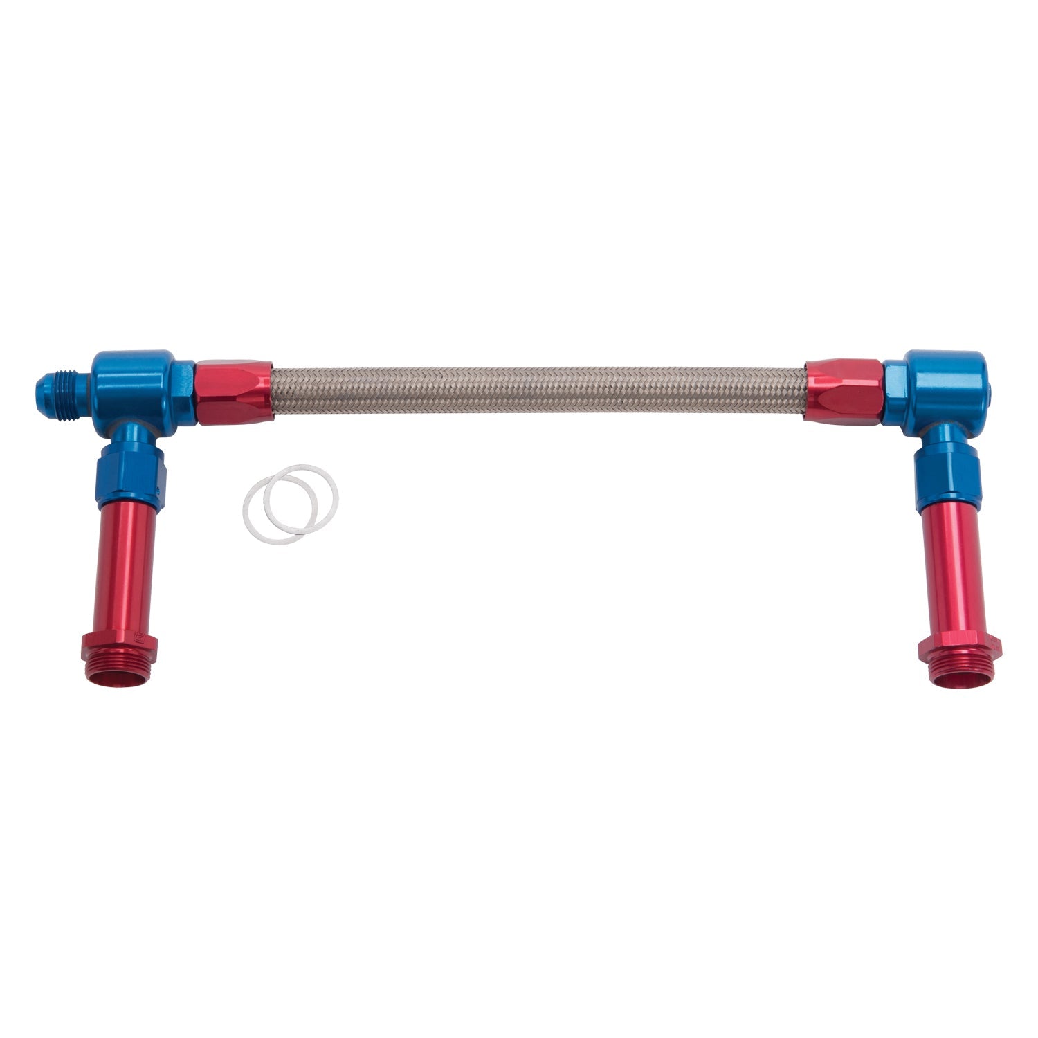 8AN ProFlex Carb Inlet Kit, Holey 4500 Carbs With Red/Blue Finish