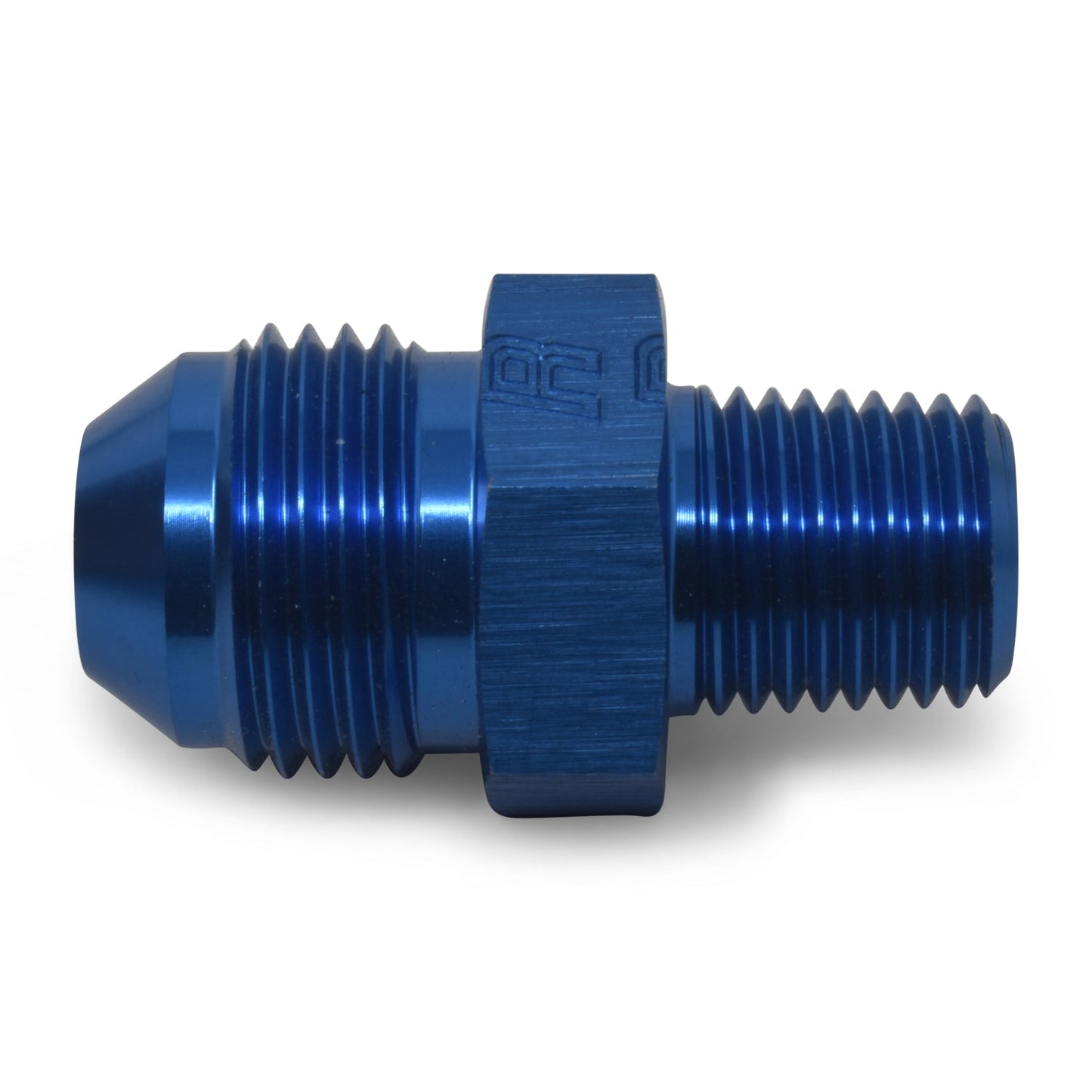 8AN Straight Flare To 3/8" Pipe Adapter Fitting With Blue Finish - 25 Pack RUSSELL Autoparts