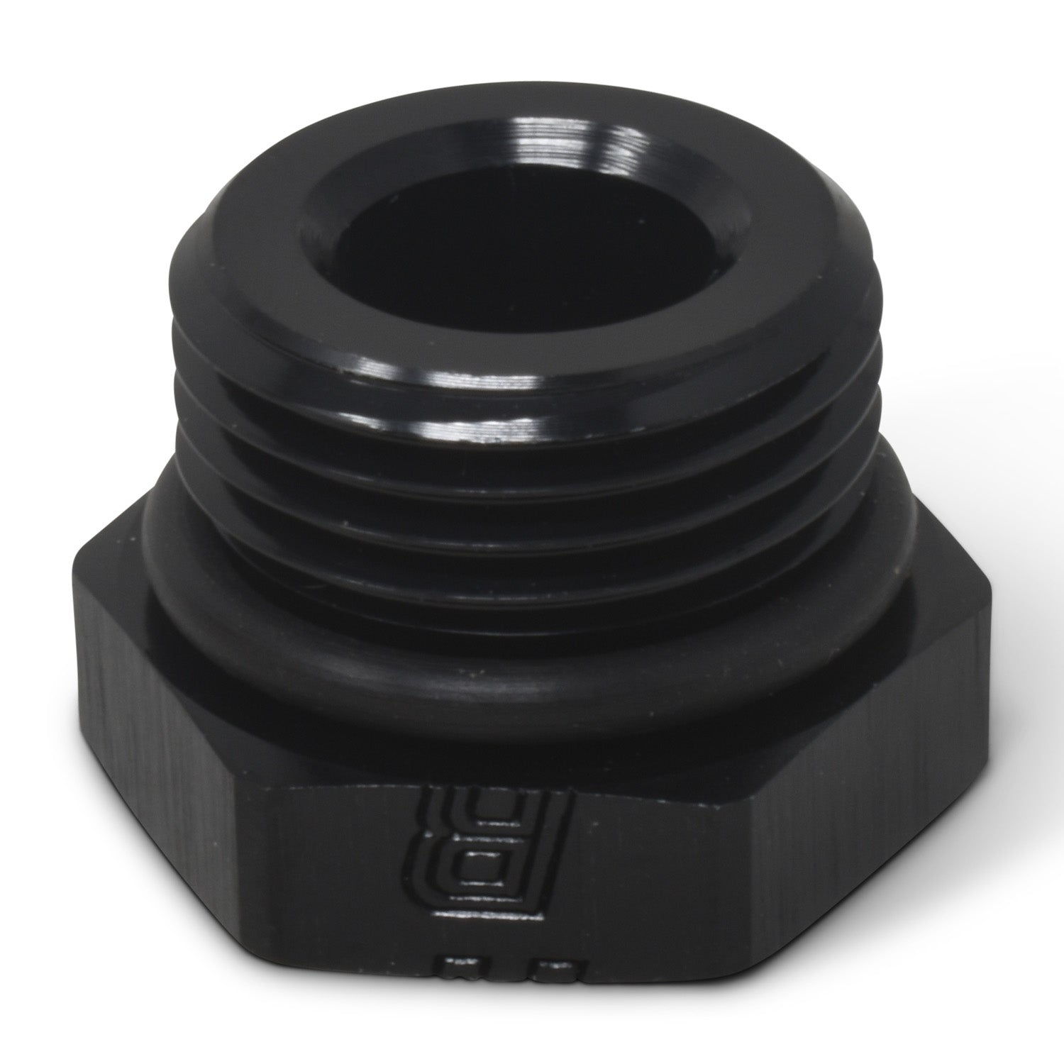 8AN Straight Thread Plug Adapter Fitting And O-Ring With Black Finish