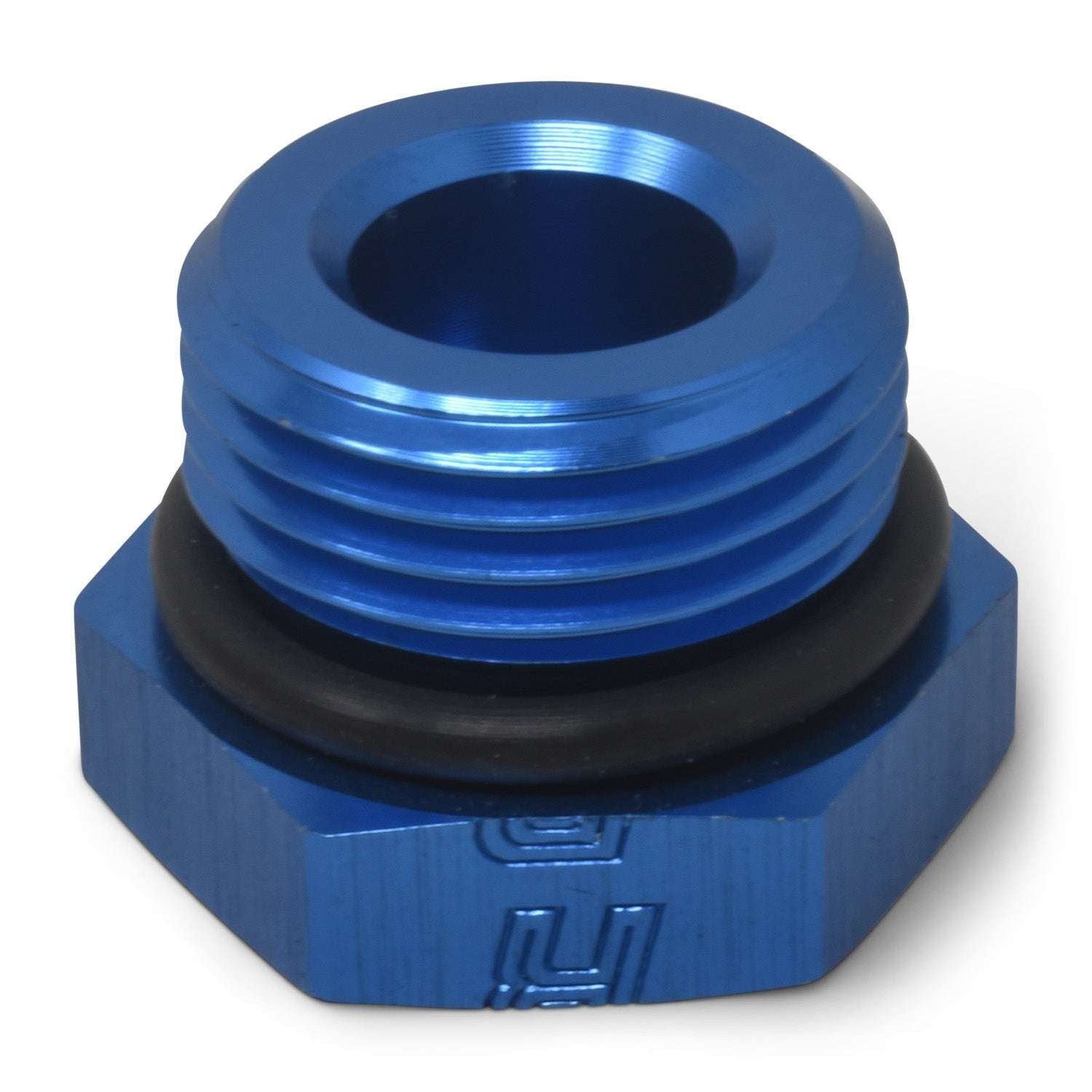 8AN Straight Thread Plug Adapter Fitting And O-Ring With Blue Finish