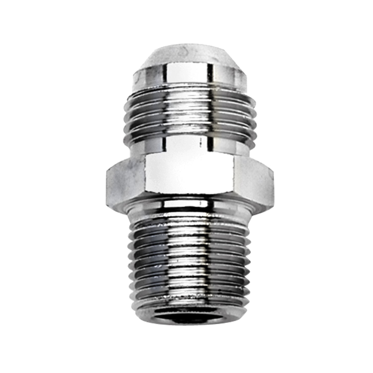 8AN to 3/8" NPT Pipe Stainless Steel Adapter Fitting With Natural Finish