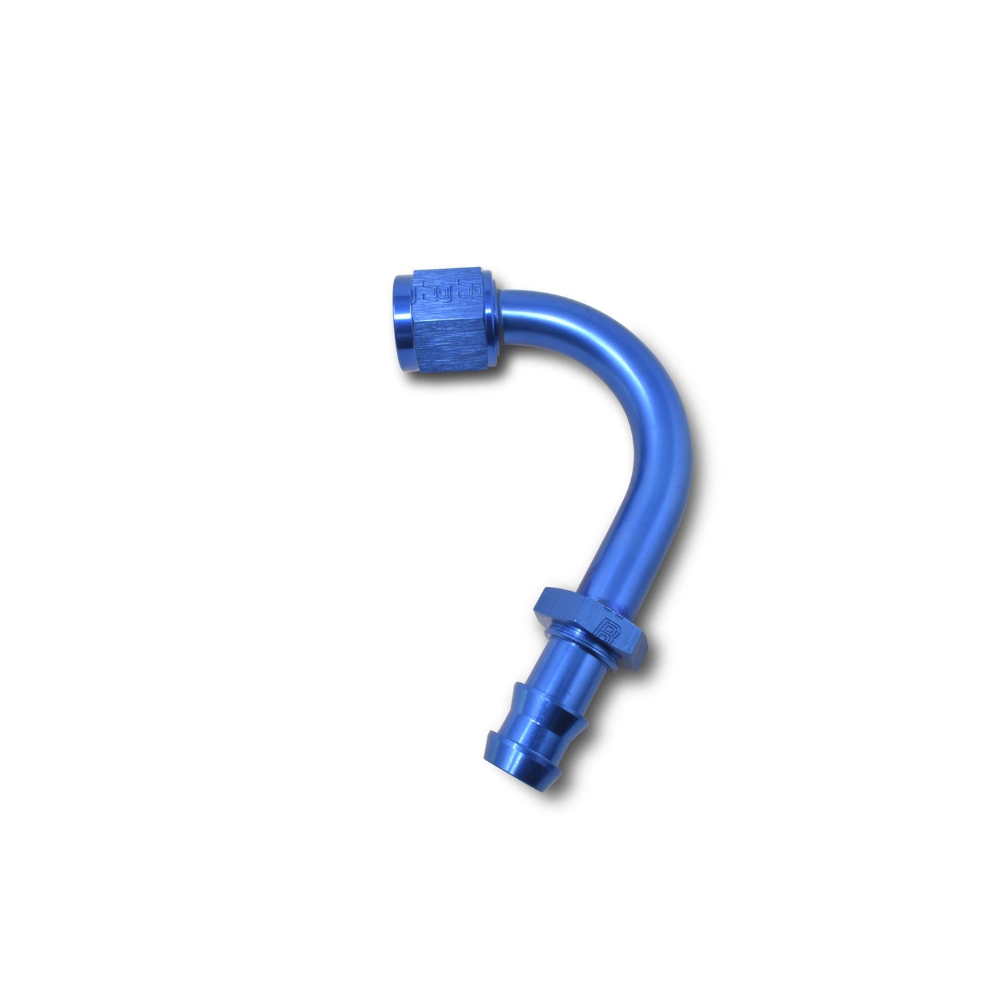 8AN Twist-Lok 120 Degree 1-1/4" Radius Hose End With Blue Finish RUSSELL Autoparts